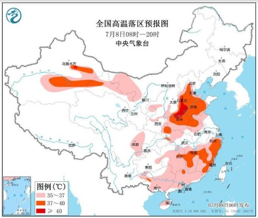 高温橙色预警天富测速继续！河北河南山东等地局部最高温可达40℃以上